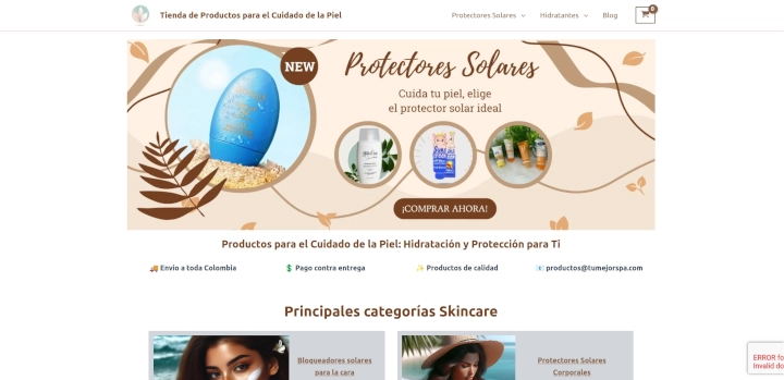 Tienda de productos para el cuidado de la piel