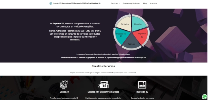 pagina web empresarial de negocio de impresiones 3d